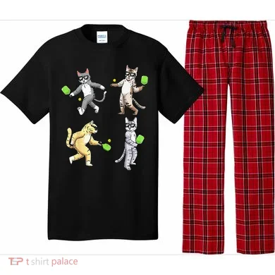 Cats Playing Pickleball Pajama Set