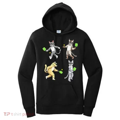 Cats Playing Pickleball Women's Hoodie