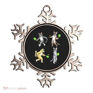 Cats Playing Pickleball Ornament