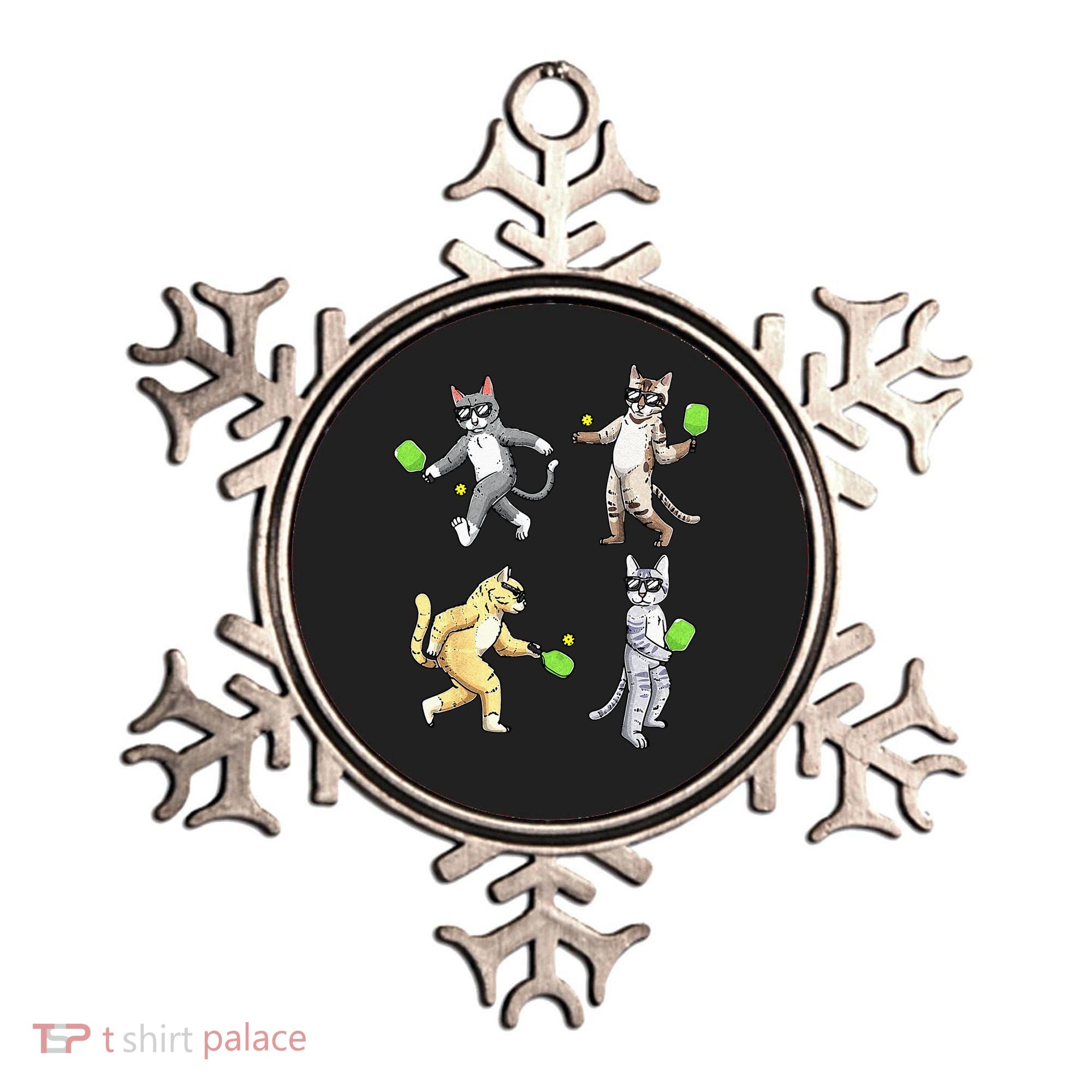 Cats Playing Pickleball Ornament