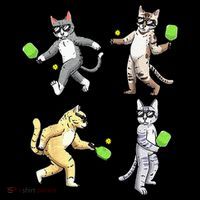 Cats Playing Pickleball Ornament thumb 1