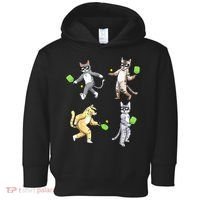 Cats Playing Pickleball Toddler Hoodie thumb 0