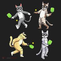 Cats Playing Pickleball Golf Towel thumb 3