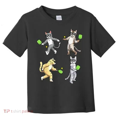 Cats Playing Pickleball Toddler T-Shirt