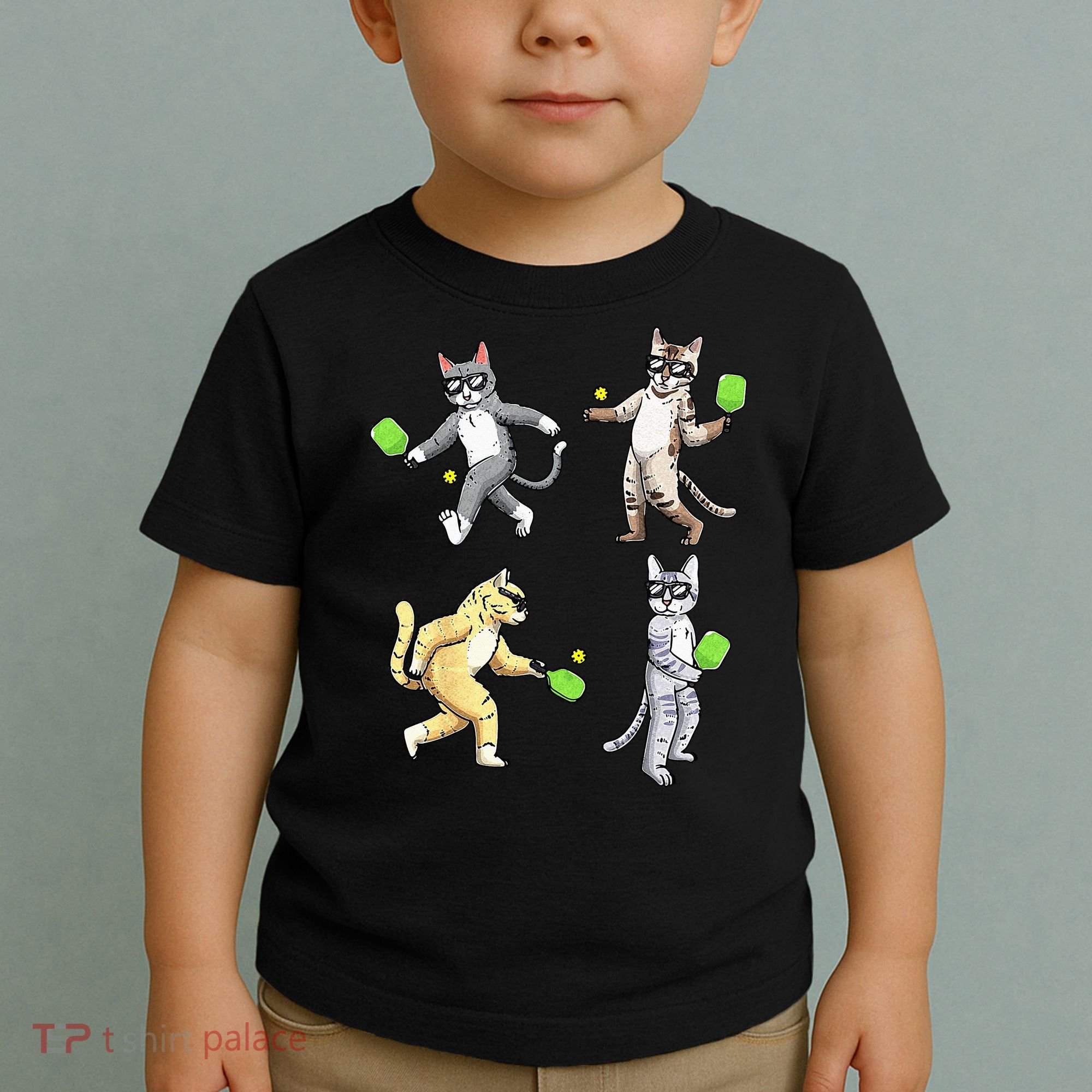 Cats Playing Pickleball Toddler T-Shirt
