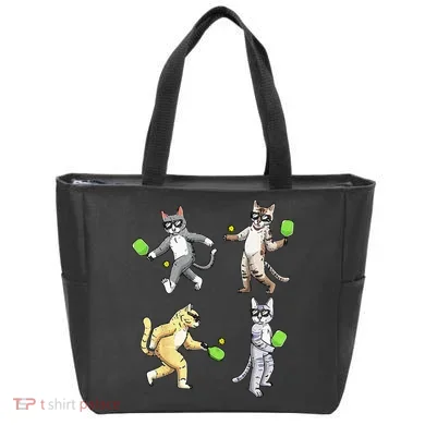 Cats Playing Pickleball Tote Bag