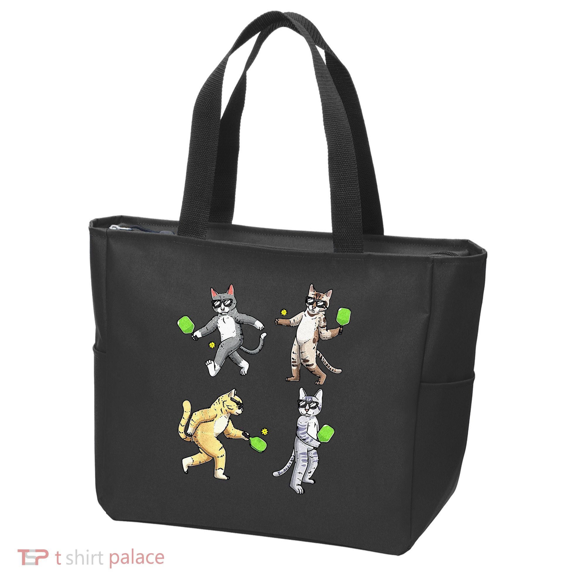 Cats Playing Pickleball Tote Bag