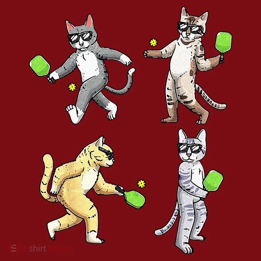 Cats Playing Pickleball Knit Stocking
