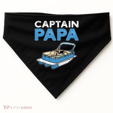 Captain Papa. Pontoon Boat Captain USA-Made Doggie Bandana
