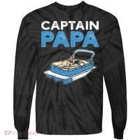 Captain Papa. Pontoon Boat Captain Tie-Dye Long Sleeve Shirt thumb 0