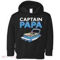 Captain Papa. Pontoon Boat Captain Toddler Hoodie thumb 0