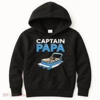 Captain Papa. Pontoon Boat Captain Kids Hoodie thumb 0