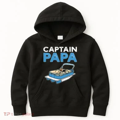 Captain Papa. Pontoon Boat Captain Kids Hoodie