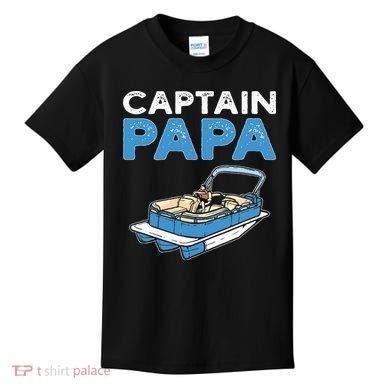 Captain Papa. Pontoon Boat Captain Kids T-Shirt