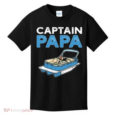 Captain Papa. Pontoon Boat Captain Kids T-Shirt