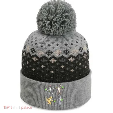 Cats Playing Pickleball The Baniff Cuffed Pom Beanie