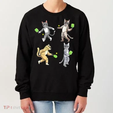 Cats Playing Pickleball Women's Sweatshirt