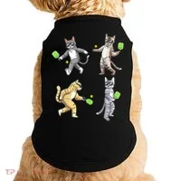 Cats Playing Pickleball Doggie Tank thumb 0