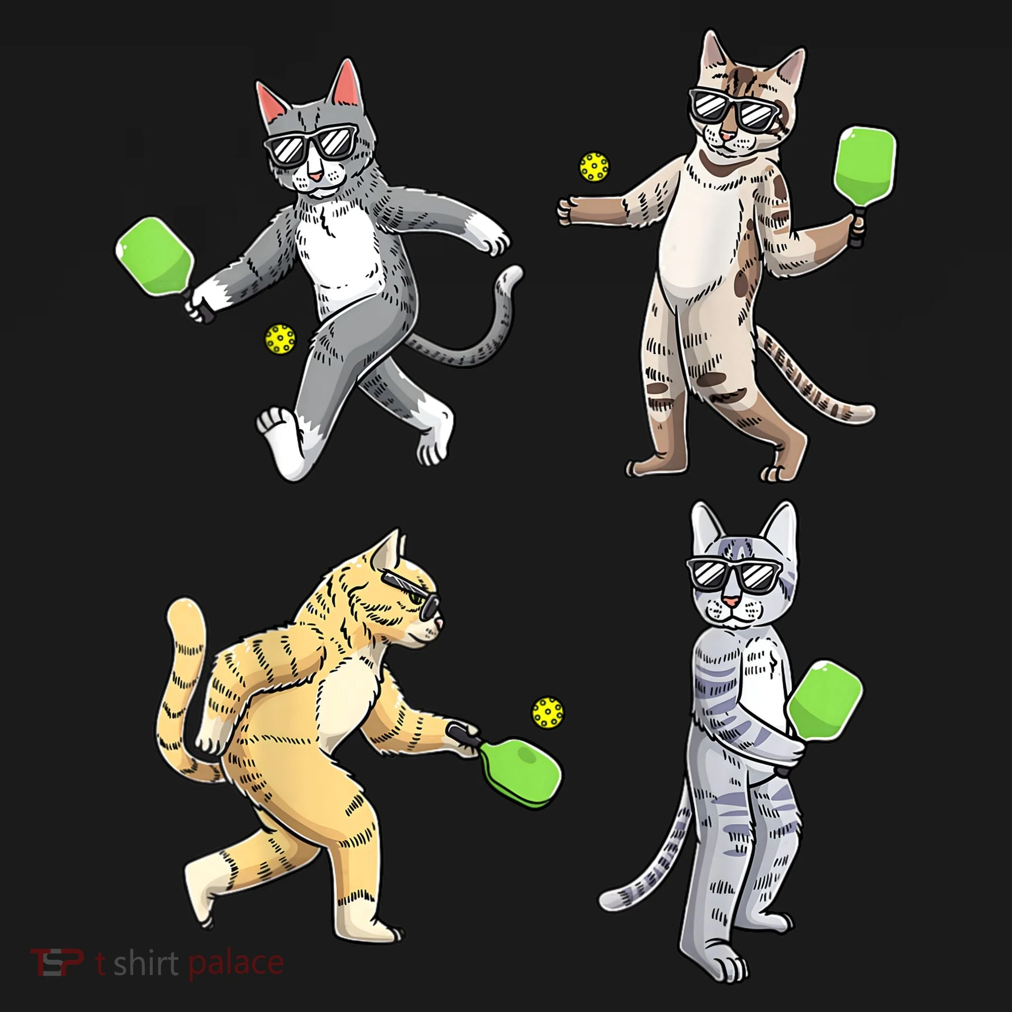 Cats Playing Pickleball Doggie Tank