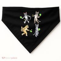 Cats Playing Pickleball USA-Made Doggie Bandana thumb 0