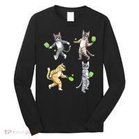 Cats Playing Pickleball Long Sleeve Shirt thumb 0