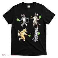 Cats Playing Pickleball T-Shirt thumb 0