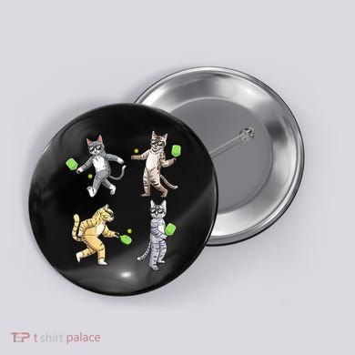 Cats Playing Pickleball Button