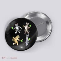 Cats Playing Pickleball Button thumb 0