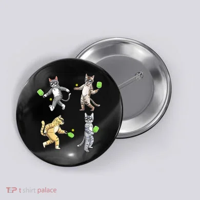 Cats Playing Pickleball Button