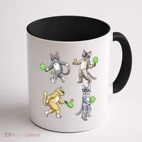 Cats Playing Pickleball Coffee Mug thumb 1