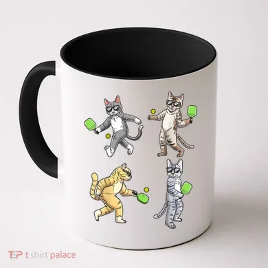 Cats Playing Pickleball Coffee Mug