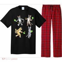Cats Playing Pickleball Pajama Set thumb 0