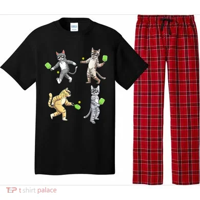 Cats Playing Pickleball Pajama Set