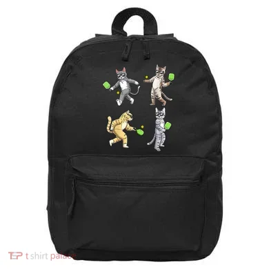 Cats Playing Pickleball 16 in Basic Backpack