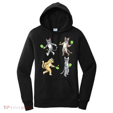Cats Playing Pickleball Women's Hoodie
