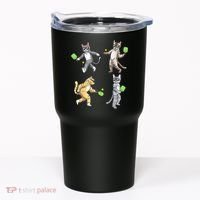 Cats Playing Pickleball Tumbler thumb 0