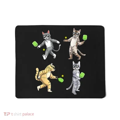 Cats Playing Pickleball Mousepad