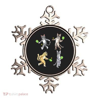 Cats Playing Pickleball Ornament