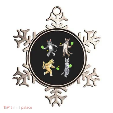 Cats Playing Pickleball Ornament