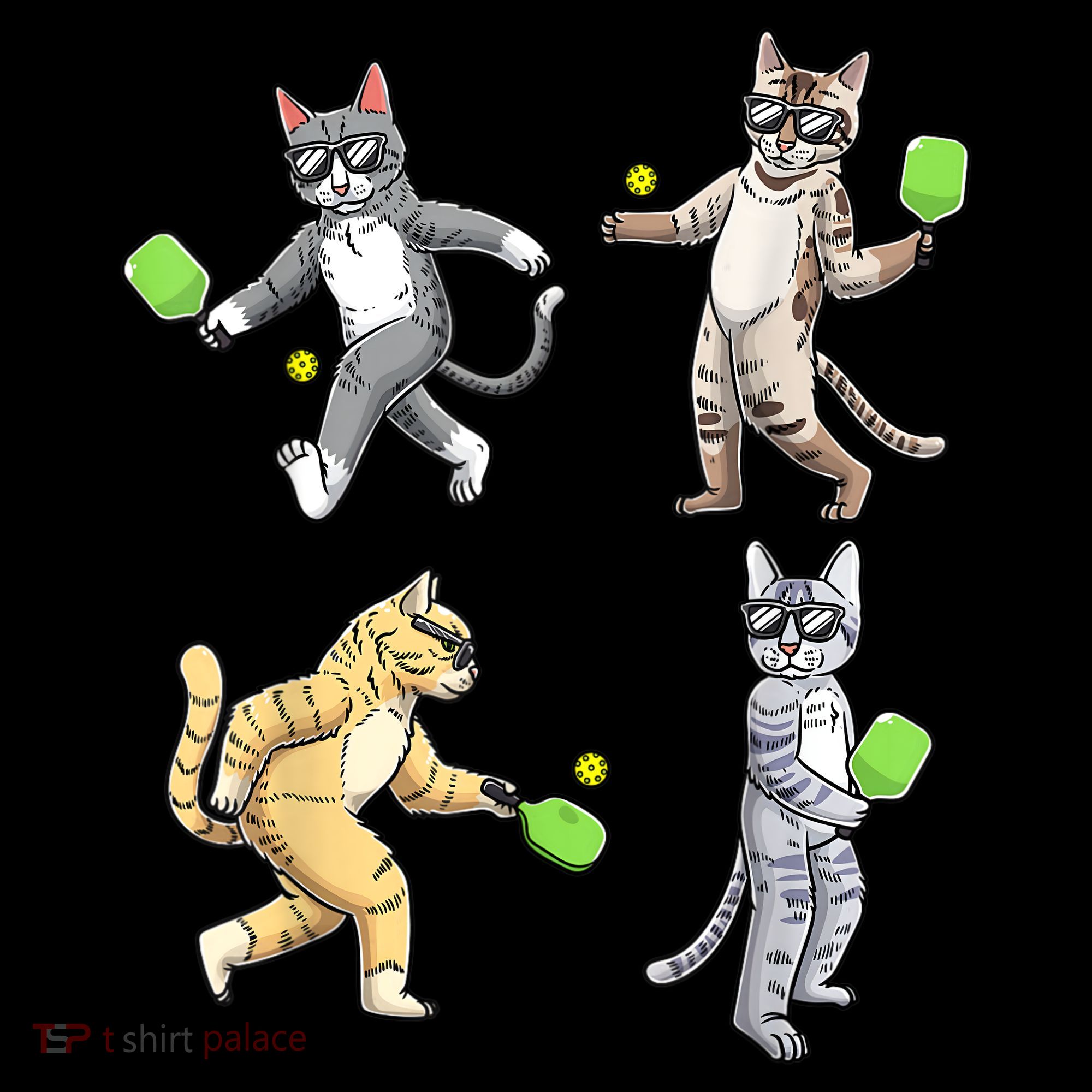 Cats Playing Pickleball Ornament
