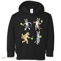 Cats Playing Pickleball Toddler Hoodie thumb 0