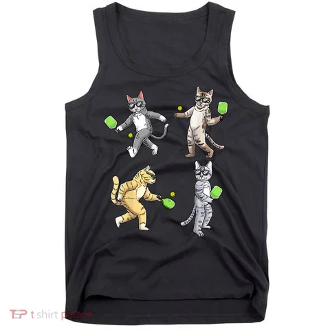 Cats Playing Pickleball Tank Top in the selected color