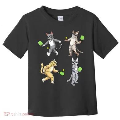 Cats Playing Pickleball Toddler T-Shirt