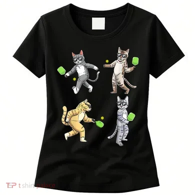 Cats Playing Pickleball Women's T-Shirt