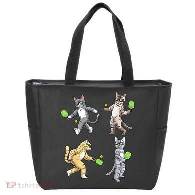 Cats Playing Pickleball Tote Bag