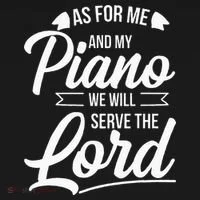 Christian Piano Player Serve The Lord Pianist Doggie Tank thumb 4