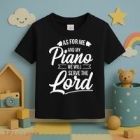 Christian Piano Player Serve The Lord Pianist Toddler T-Shirt thumb 3