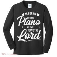Christian Piano Player Serve The Lord Pianist Kids Long Sleeve Shirt thumb 0