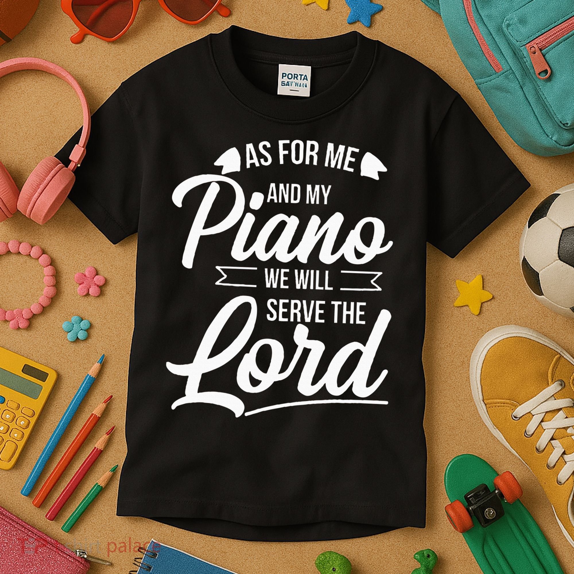 Christian Piano Player Serve The Lord Pianist Kids T-Shirt