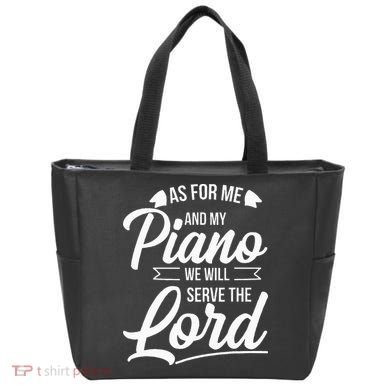 Christian Piano Player Serve The Lord Pianist Tote Bag